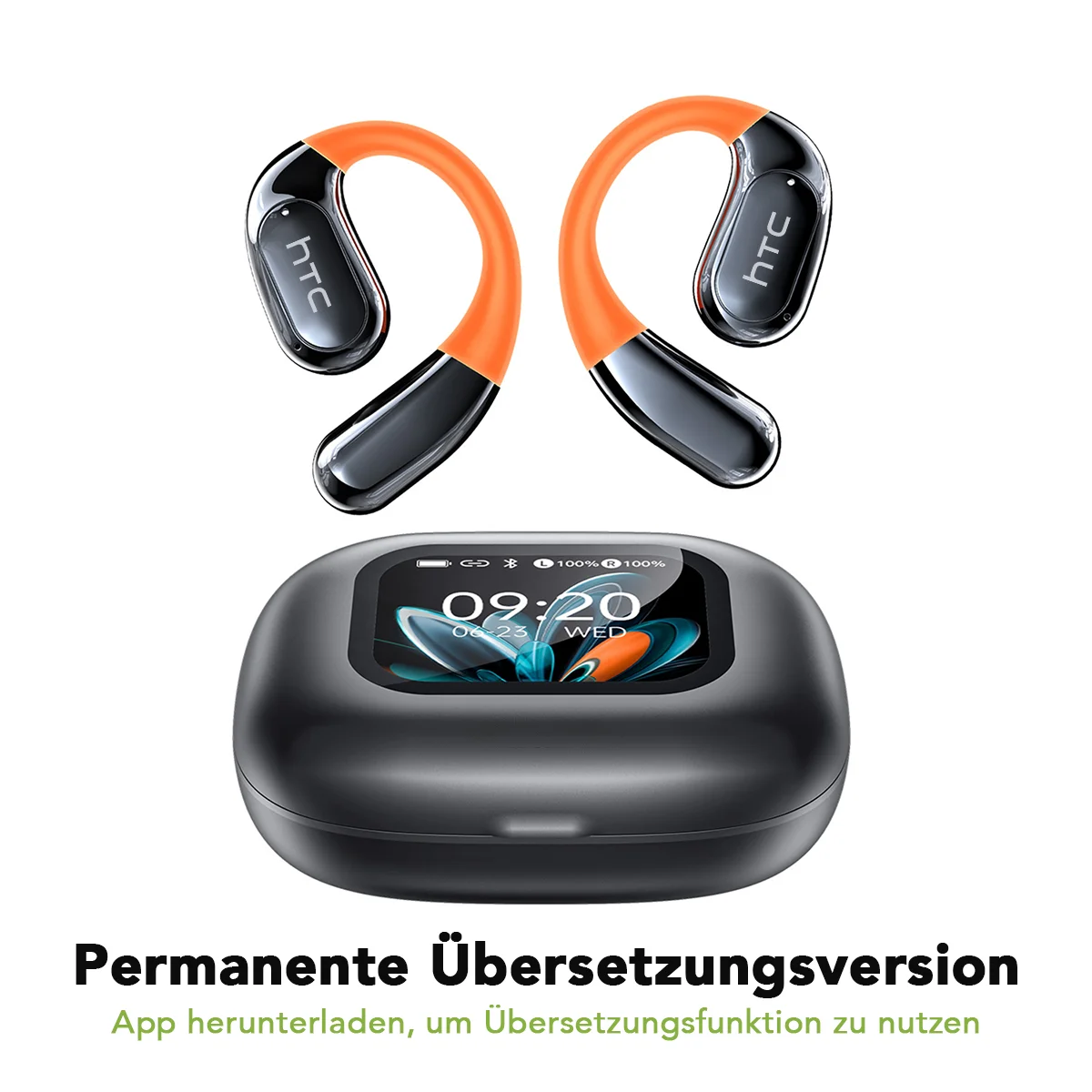 Słuchawki bezprzewodowe Bluetooth NE27 z funkcją tłumaczenia AI na ponad 150 języków, słuchawki otwarte na ucho, wyświetlacz LCD Full HD, 50 godzin odtwarzania, niskie opóźnienie, zwiększone komfort i — 2