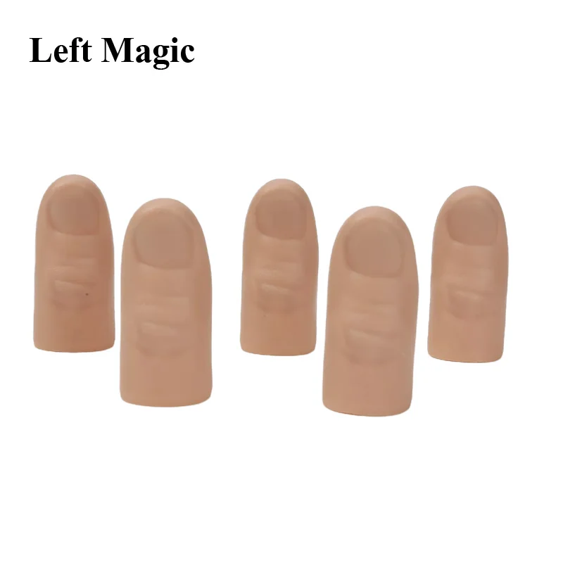 5pcs PET Thumb Tip Magic Tricks Magician Accessory Close Up Illusions Gimmick Mentalism Prop Fake Thumb Tip Silk Vanish Magia