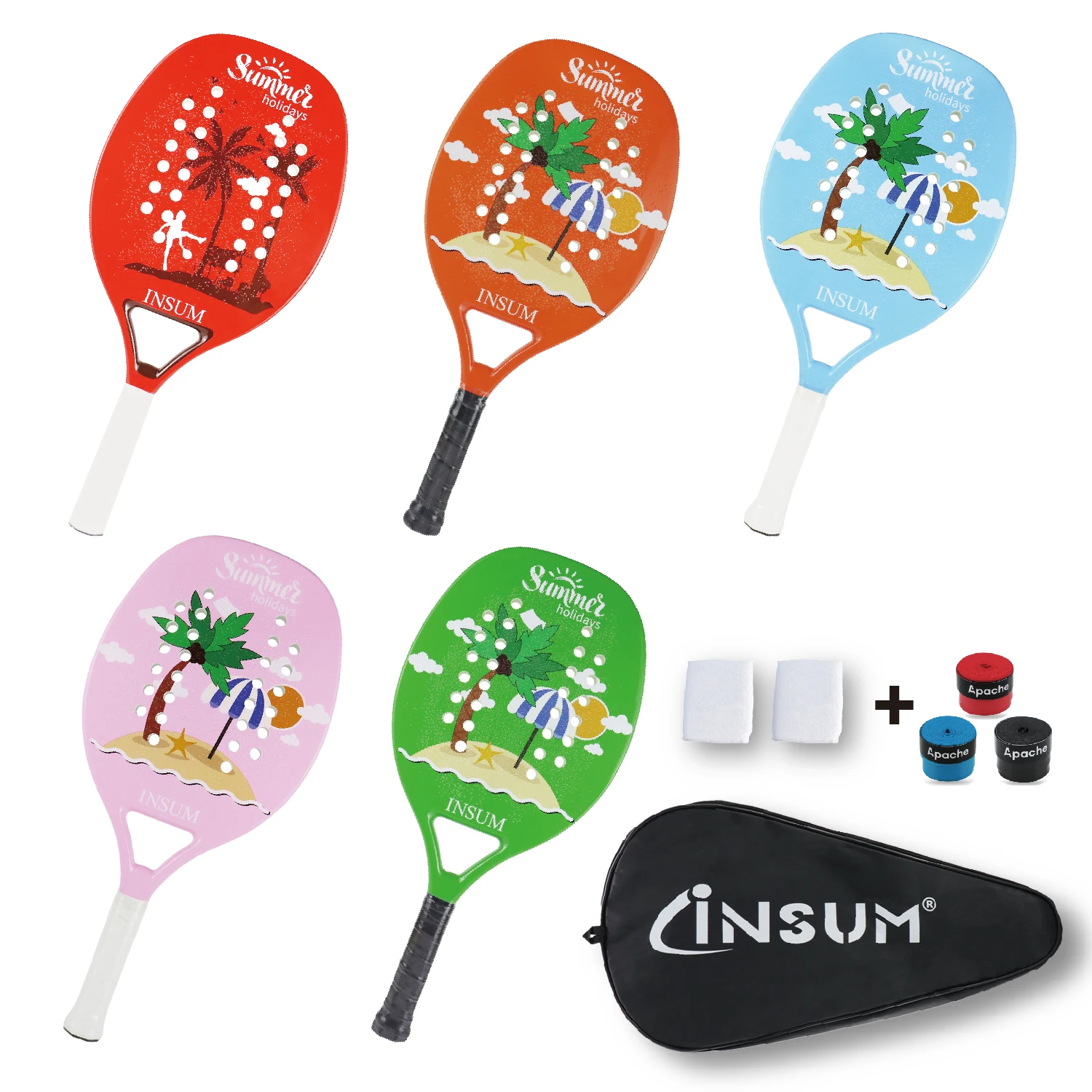 INSUM lightweight Training Beach Tennis Racket Full Carbon Fiber Eva Fleece Women's Professional Tennis Racket Set With Cover