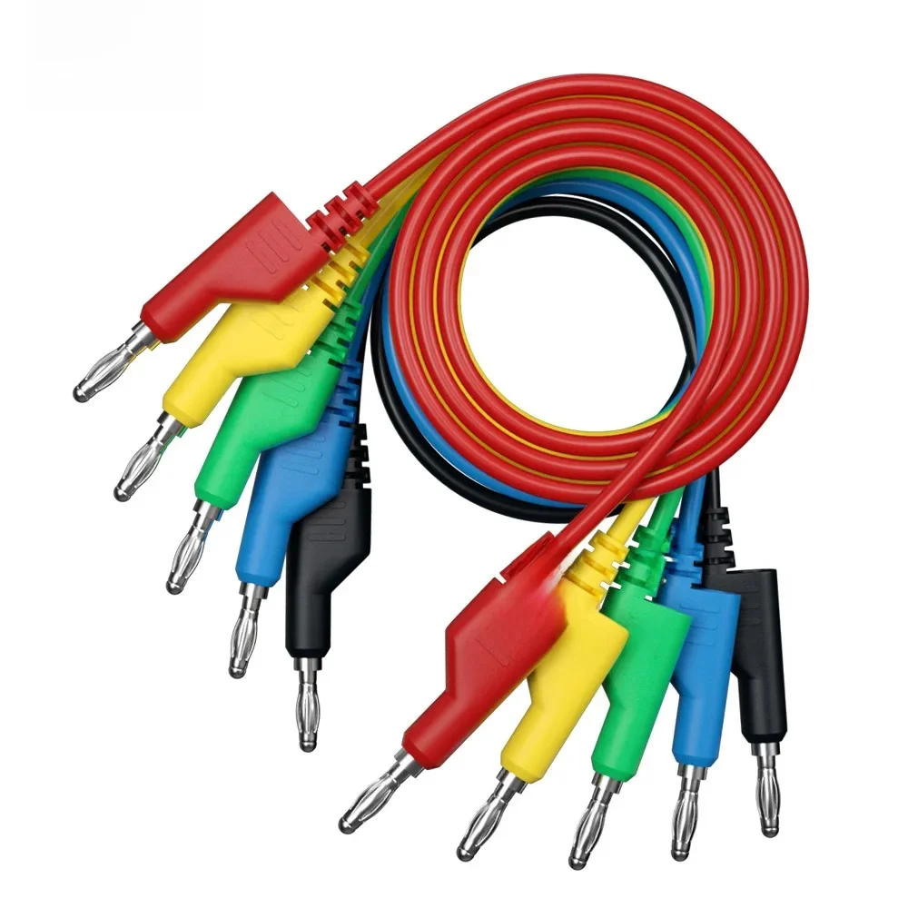 Câble de test multimètre Plug to Gels, fils de test, 1m de long, 5 couleurs, 4mm, 5 pièces