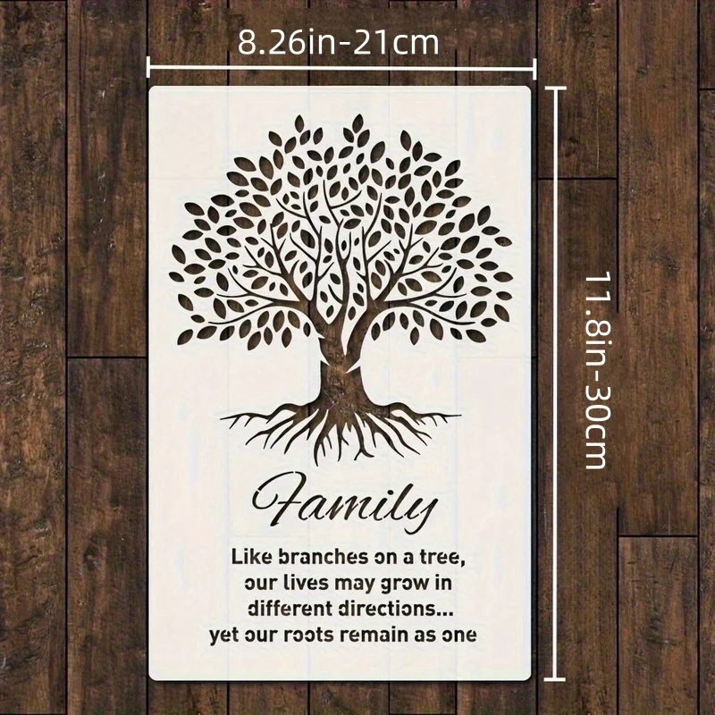 2 Pcs A4 Family Tree Stencil Set - 