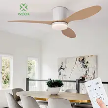 1000+ - 01 de AGO.Ventilador de techo WOOX de madera con luz, control remoto, 6 niveles de velocidad, Tamaño adecuado 30W 34"