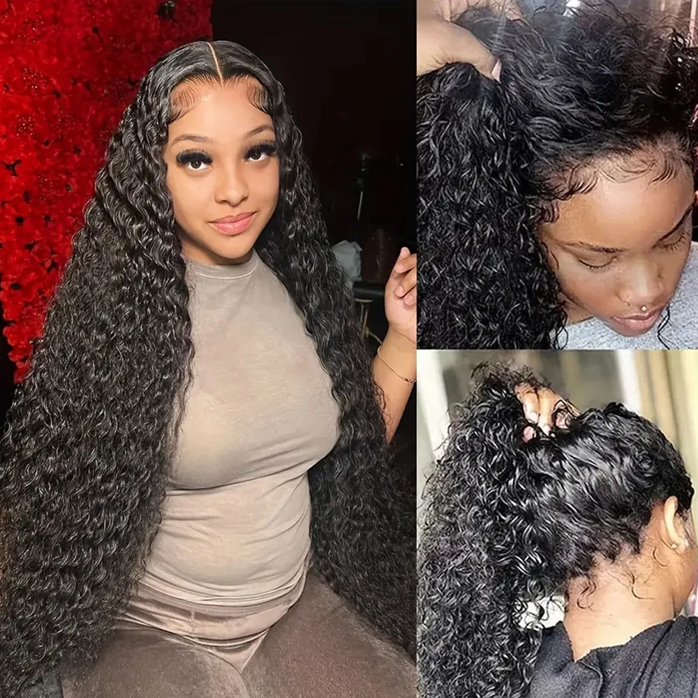 موجة عميقة 13x4 الدانتيل الجبهة الباروكات شعر الإنسان قبل قطعها البرازيلي موجة المياه شعر مستعار شعر الإنسان الرطب متموج الباروكات شعر الإنسان 250%