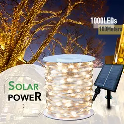 1000 LEDs Outdoor 100m/50M/30m/20m/10m Solar String Light 8 Mode Solar Fairy Holiday Christmas Party Garland Garden Camping Lamp