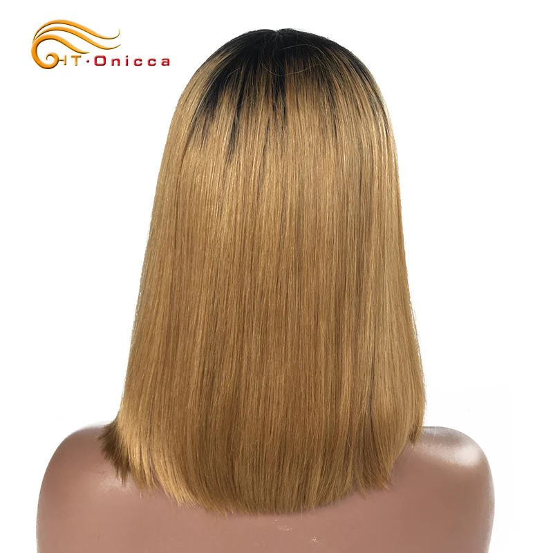 Short Straight Human Hair Wigs With Bangs