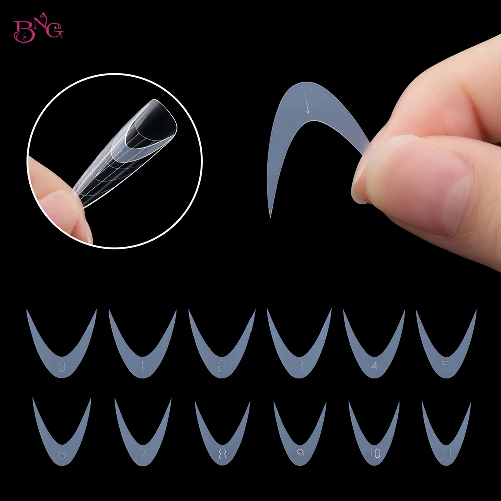 24pcs Silicone Inserts for Top Forms Reusable French Sticker for Dual Forms Nails French Manicure Mold Nails Accessories