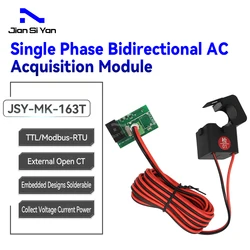 JSY-MK-163T 100A Monophasé Bidirectionnel Thernating Courant Mini Voltmètre Numérique Ampermetr TTL Communication Compteur D'énergie