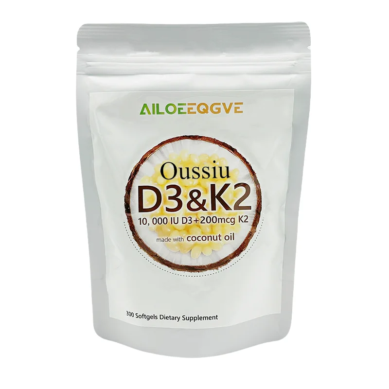 

Oussiu Vitamin D3 10000 IU + K2 MK-7 200 mcg - 2-in-1 Complex for Immune, Heart, and Bone Health