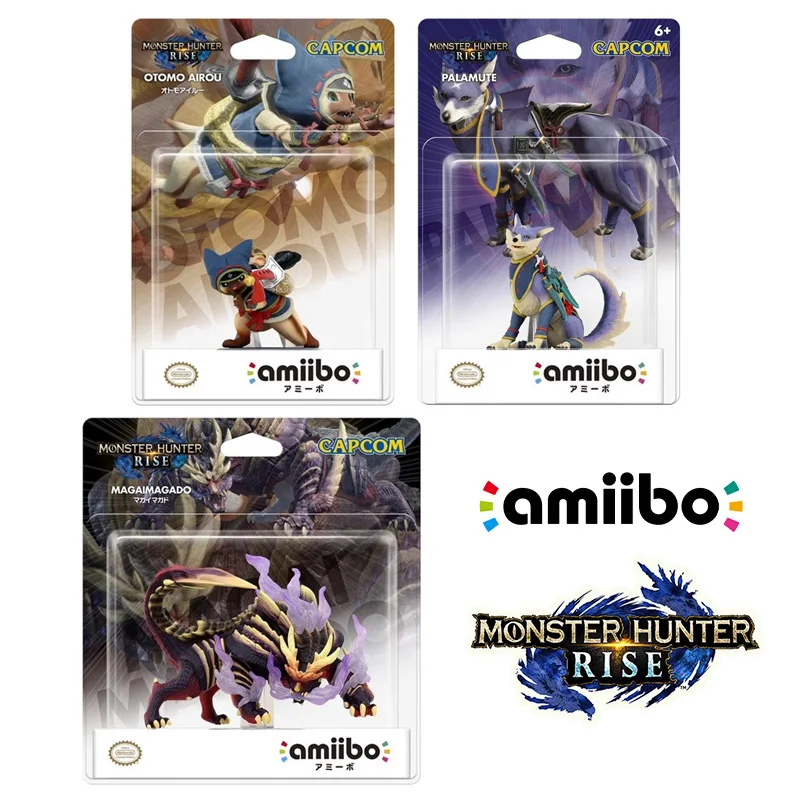 ARTSWIFT Amiibo - Monster Hunter Rise Series -Magnamalo Palamute Palico Original Figure Asian Version Region Free