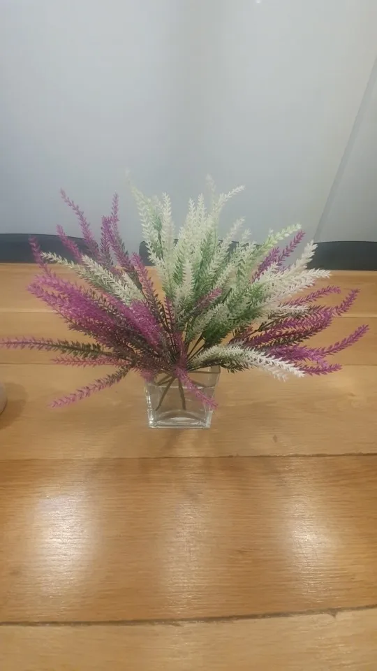 A Bunch of Provence Lavender Plastic Artificial Flowers False Plants Wedding Home Outdoor Garden Decoration Table Decoration photo review