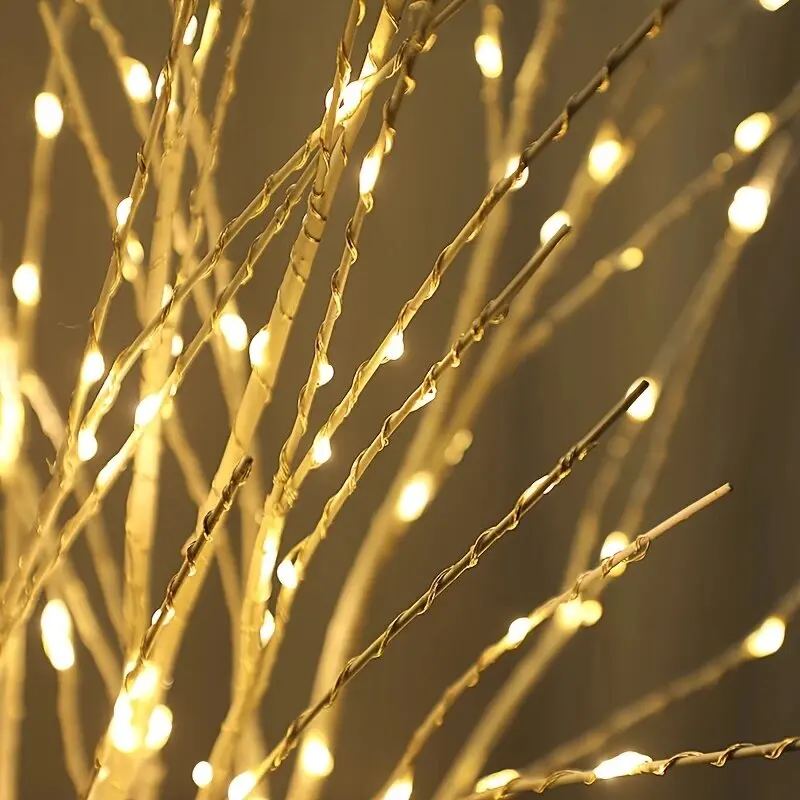 1 قطعة 50LED أضواء فروع اصطناعية بيضاء ، داخلي USB بالطاقة الدافئة الأبيض الديكور ضوء للمنزل ، المطعم ، القهوة ، مخزن