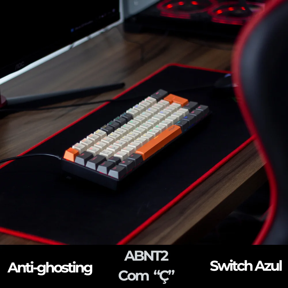 كمبيوتر teclado mecanico gamer ، usb ، rgb ، pc ، pc ،