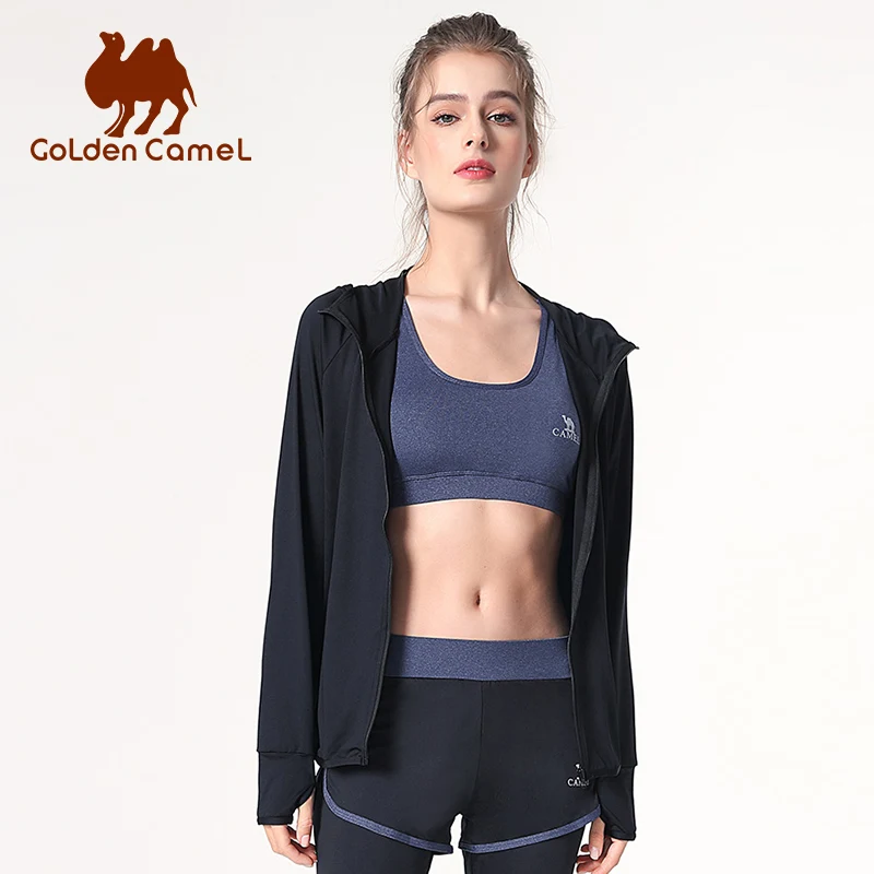 GOLDEN CAMEL woman Tracksuit Seamless Yoga Set Gym Fitness Clothing Sportswear Zipper Top High Waist Leggings Bra Running