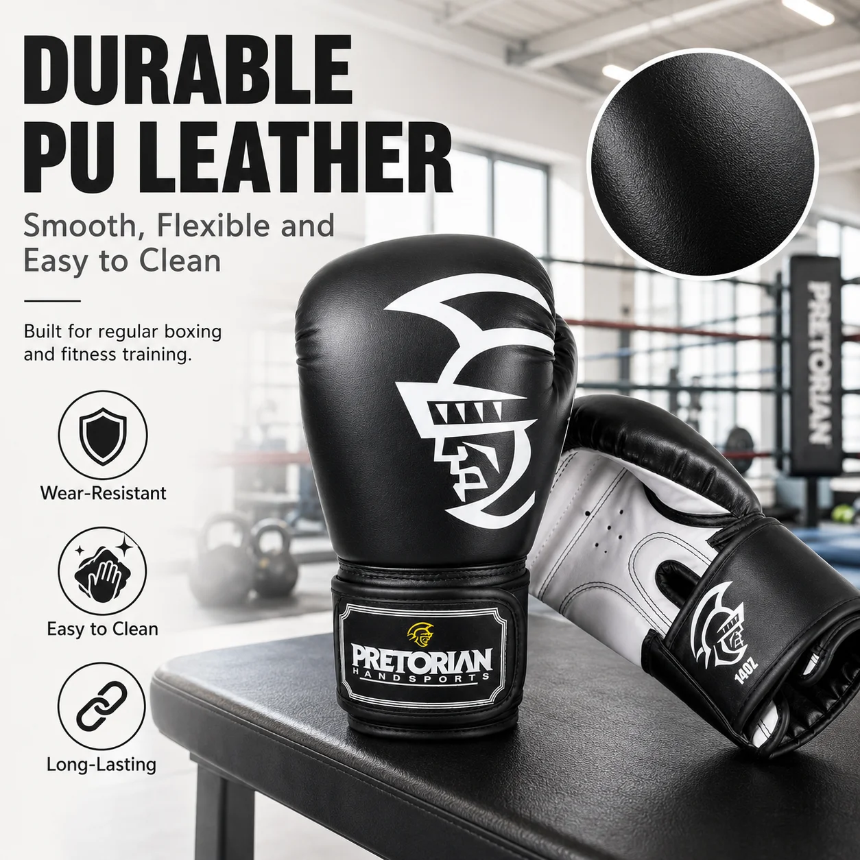 PRETORIAN Boxing Gloves 10oz 12oz 14oz 16oz PU Leather Muay Thai Kickboxing MMA Training Gloves for Sparring Heavy Bag