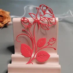 Różowe metalowe matryce do wycinania Scrapbook Embossing Flower Die Cuts Album DIY Craft Cutting Die Rose Dies