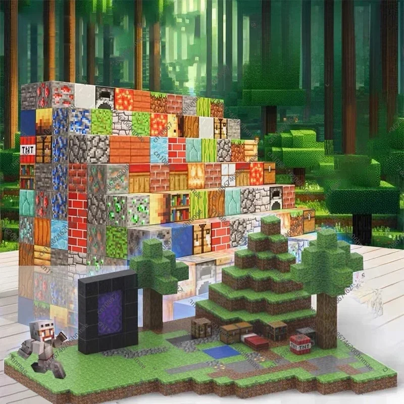 Magnetische bouwstenen Mijnwereld Montessori Educatief STEM Zintuiglijk speelgoed voor magneetkubus Kinderen Jongens Meisjes Leeftijden 3+ DIY Speelgoedcadeau - afbeelding 2