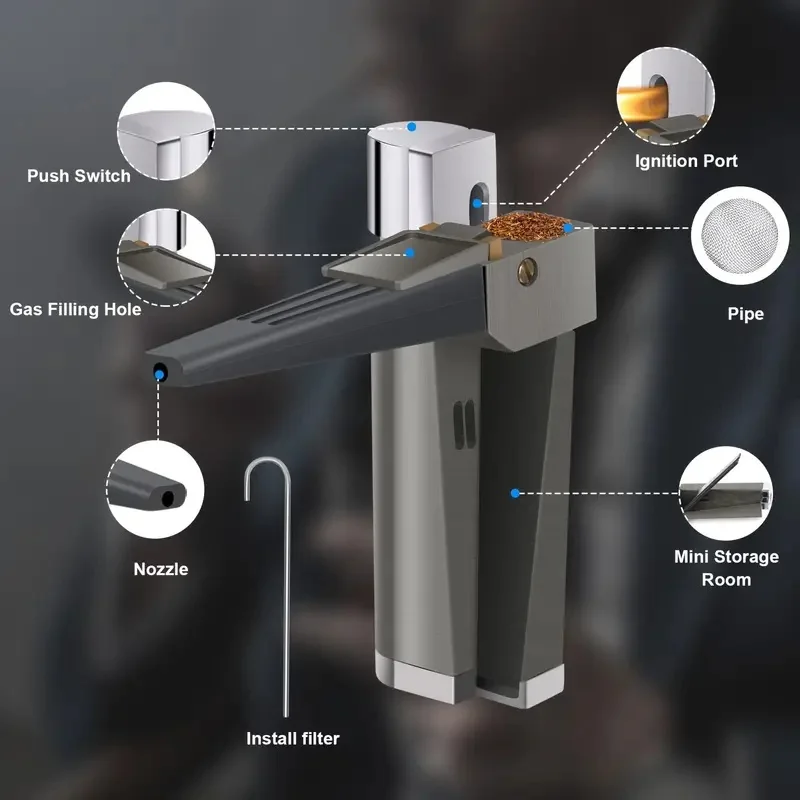 1Pc  Lighter Kit with Gas Refill, Sleek Metal Build in Gift Box, Refillable & Durable, Perfect for Daily Use & Gifting