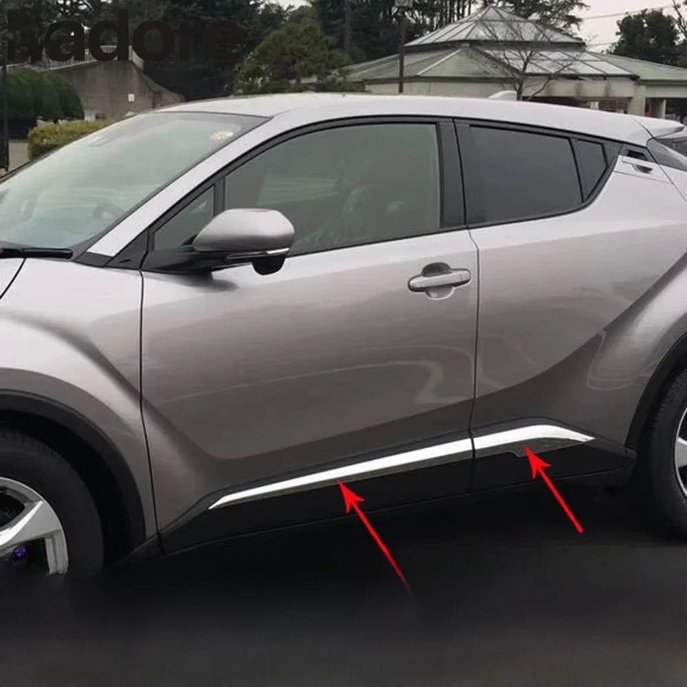 Dla Toyota CHR C-HR 2016-2022 Chromowane Listwy Ozdobne na Boczne Drzwi Samochodu, Nakładki, Akcesoria Ochronne do Dekoracji Samochodu — zdjęcie 2