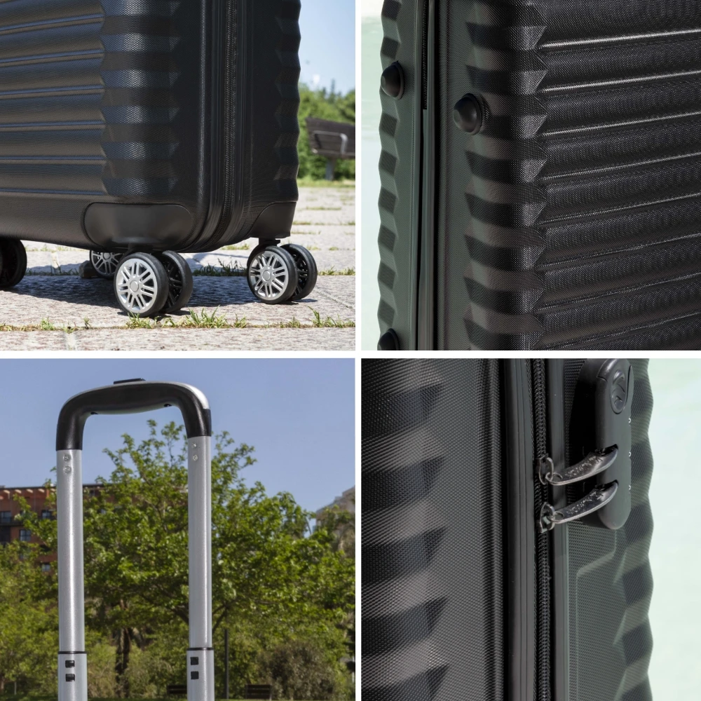 NUMADA - Maletas individuales Upfly ABS con Cierre de Combinación, 4 Ruedas Dobles 360º, Resistentes, Ligeras y con Interior Compartimentado