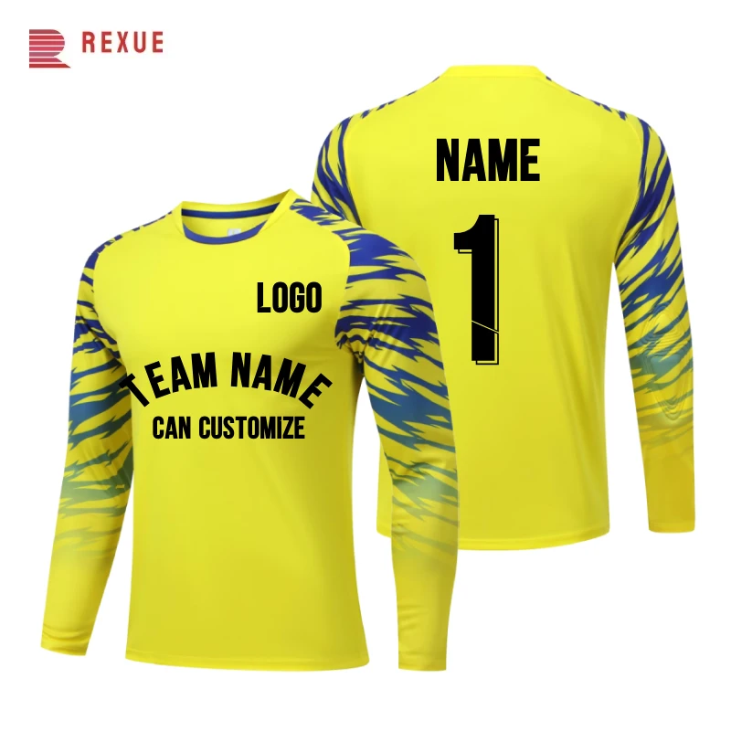 

Лучшая рубашка с длинным рукавом вратаря с защитным губчатым налокотником, новинка 25/26, мужская и Детская Джерси вратаря, форма с индивидуальным логотипом