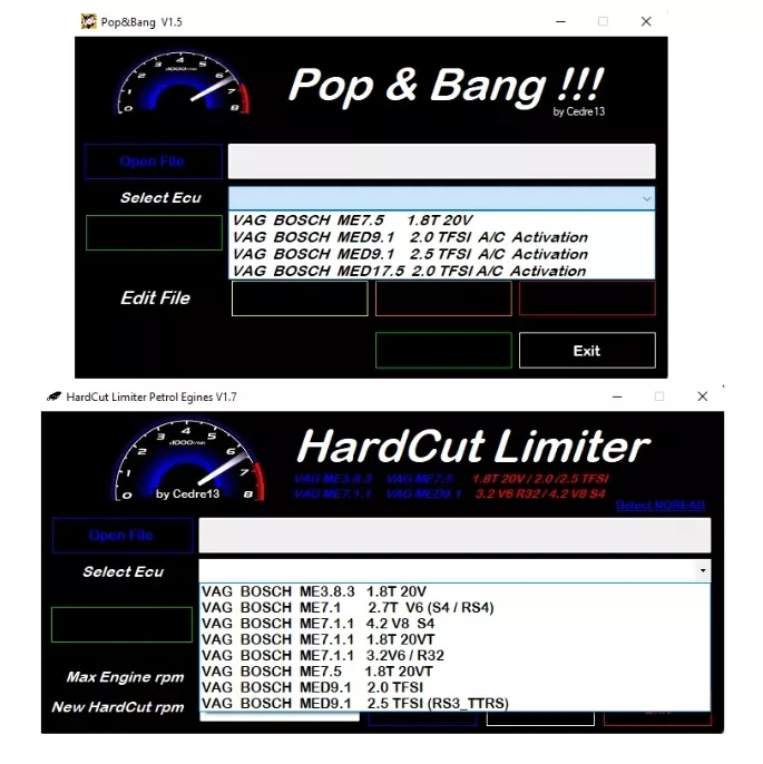 Motores a gasolina diesel, 3 em 1 pacote, limitador HardCut, pop & bang software, mais novo, 2024