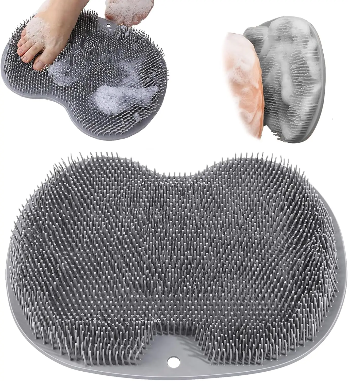 Shower Foot Scrubber, Wall Mounted Bath Massage Pad, Back Scrubber Back with Non Slip Suction Cups to Improve Circulation, Soothe Achy Feet