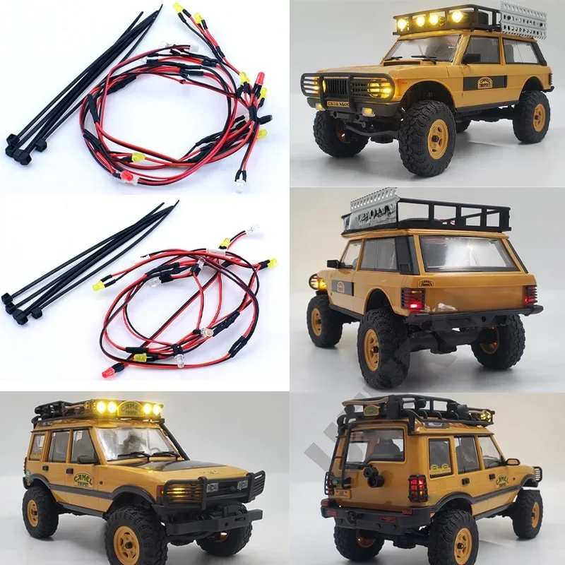 Système d'éclairage LED 5V amélioré, feux avant et arrière pour voiture RC Crawler 1/24 FMS FCX24M Camel Cup Discovery Range Rover