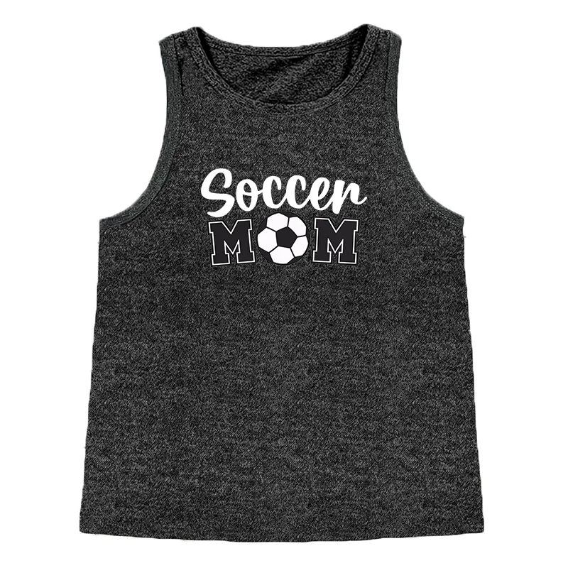 Soccer Mom Fashion Sports Women's Tank Top Loose O Neck Sleeveless Casual Tank Top For Clothing