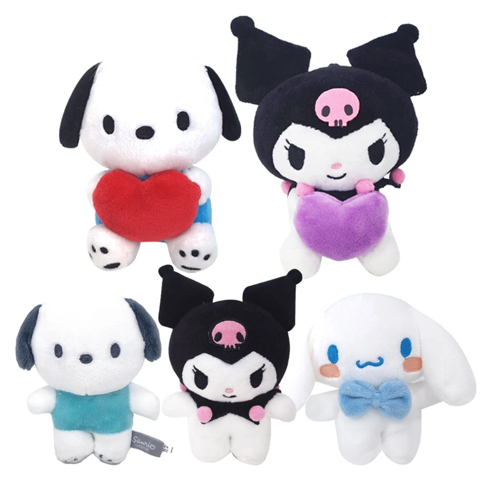 Official genuine Sanriokuromi Pochacocha Morol doll key ring 15cm bag hanger backpack key holder cute dog doll gifts Sanlio friends