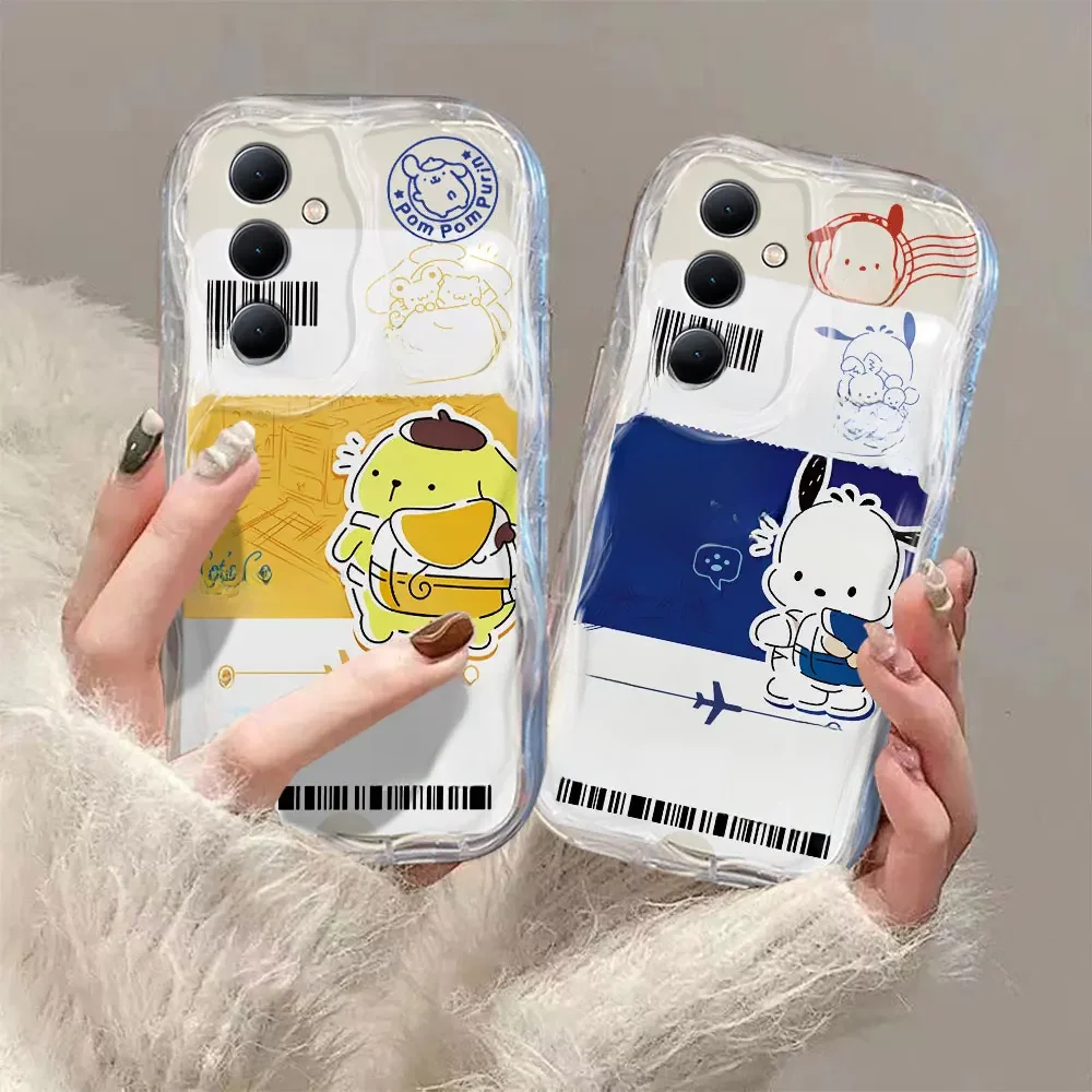 Sanrio pom purin pochacco 3d welle telefon hülle für samsung galaxy s24 s23 s21 s20 fe plus ultra 4g