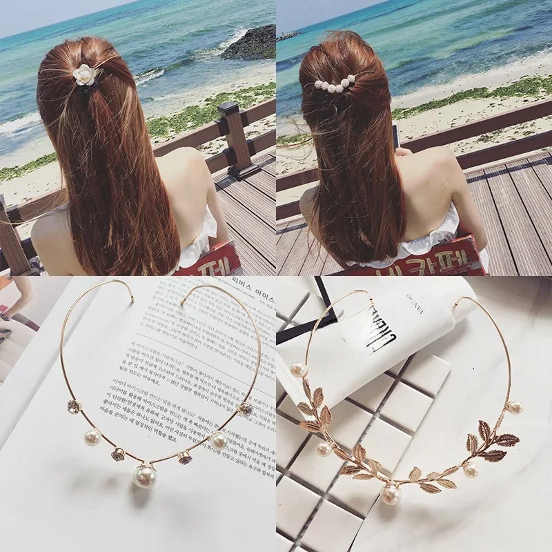 1PC New Arrival modne opaski na głowę dla kobiet opaski do włosów ze stopu kryształów uchwyt z tyłu nakrycia głowy dziewczyny urocza opaska do włosów akcesoria do włosów — zdjęcie 2