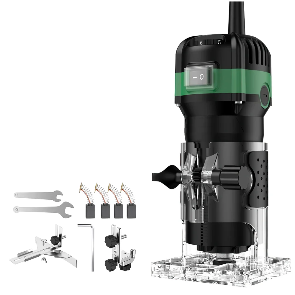 800W 30000RPM Elektrische Trimmachine 1/4 inch Houtwerk Frezen Enching Hand Hout Rand Router Trimmer Thuis DIY Power oliën