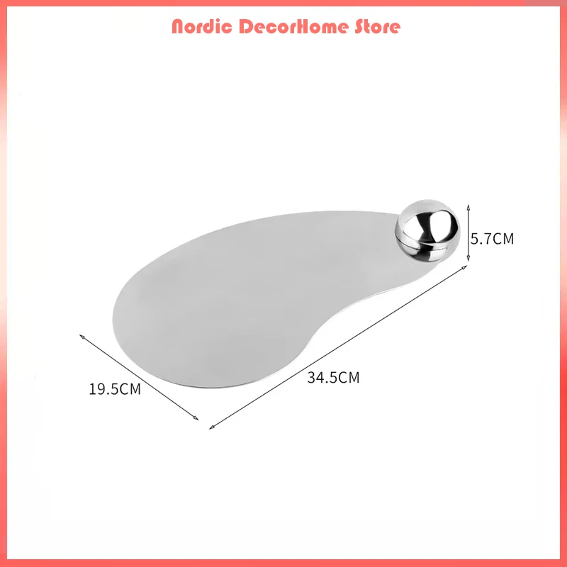 

Nordic Decorative Plate Stainless Steel Storage Tray Sundries Trinket Dish Perfume Tray Luxury Lipstick Holder Dessert Plate