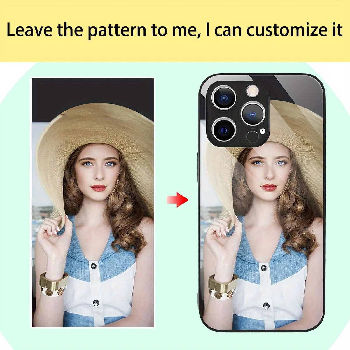 Custom Photo Mirror Glass Case For iPhone 17 16 15 14 13 12 Pro Max Mini 17Air 6 7 8 Plus XR SE X XS Cover Unique Bumper
