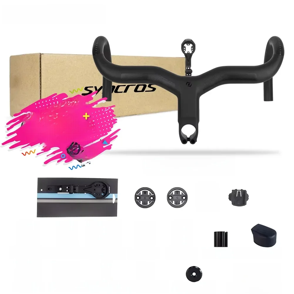 AliExpress ULLICYC Syncros Creston IC SL Carbon Cockpit Fully Internal Cable Road Bicycle Handlebar Di2 Matte Black Integrated Carbon Handlebar