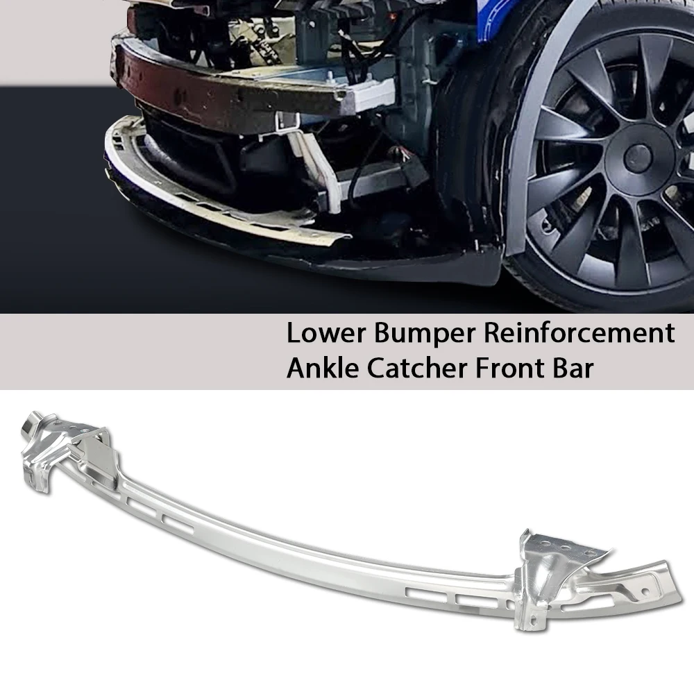 

Car Front Lower Bumper Reinforcement Bar Fit for Tesla 20-22 Model Y Direct Replacement 1505433-00-A Iron Silver Durable Sturdy