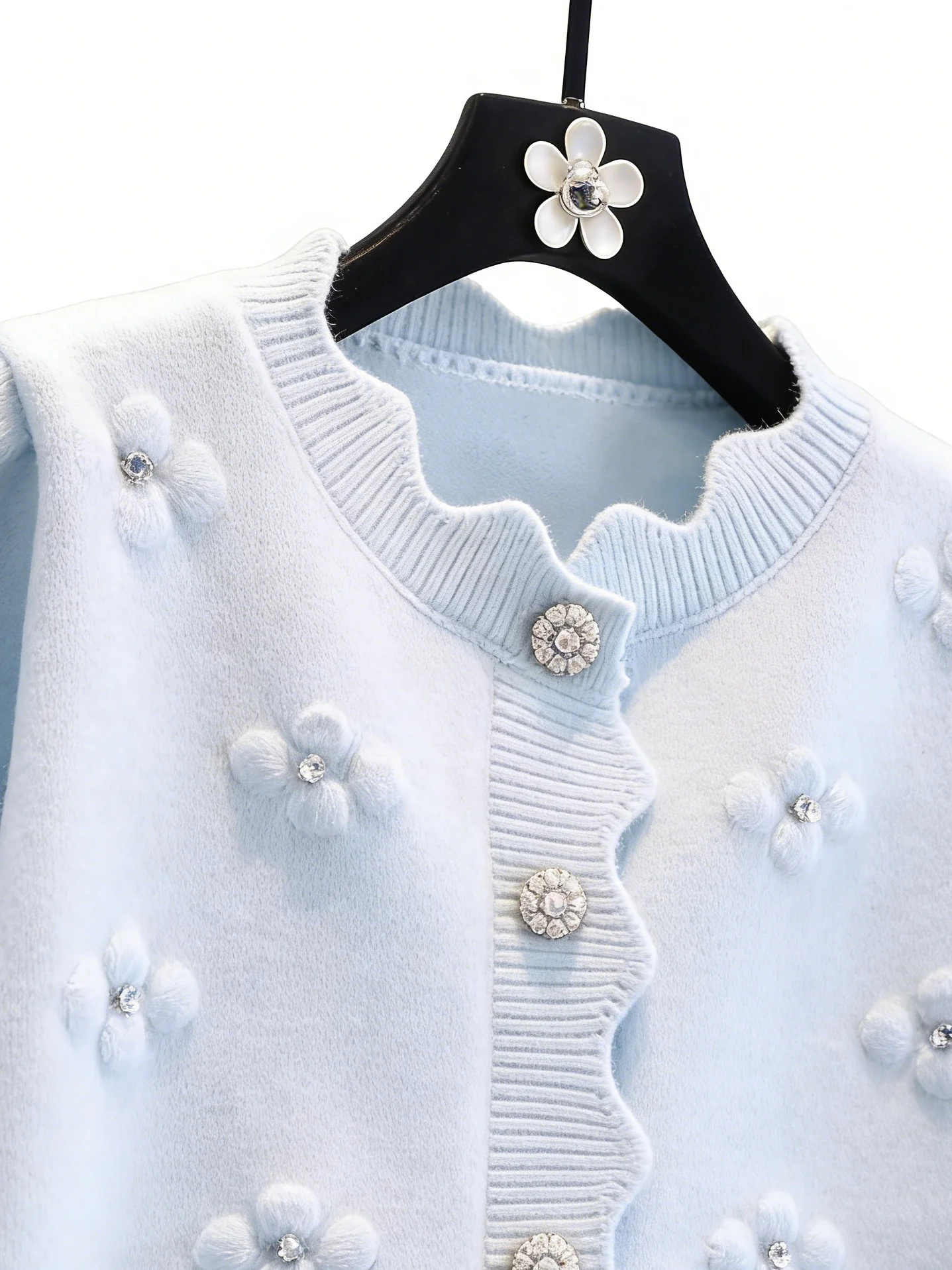 

Женский вязаный кардиган свободного кроя с цветочным декором, топ с длинными рукавами для улицы и повседневной жизни