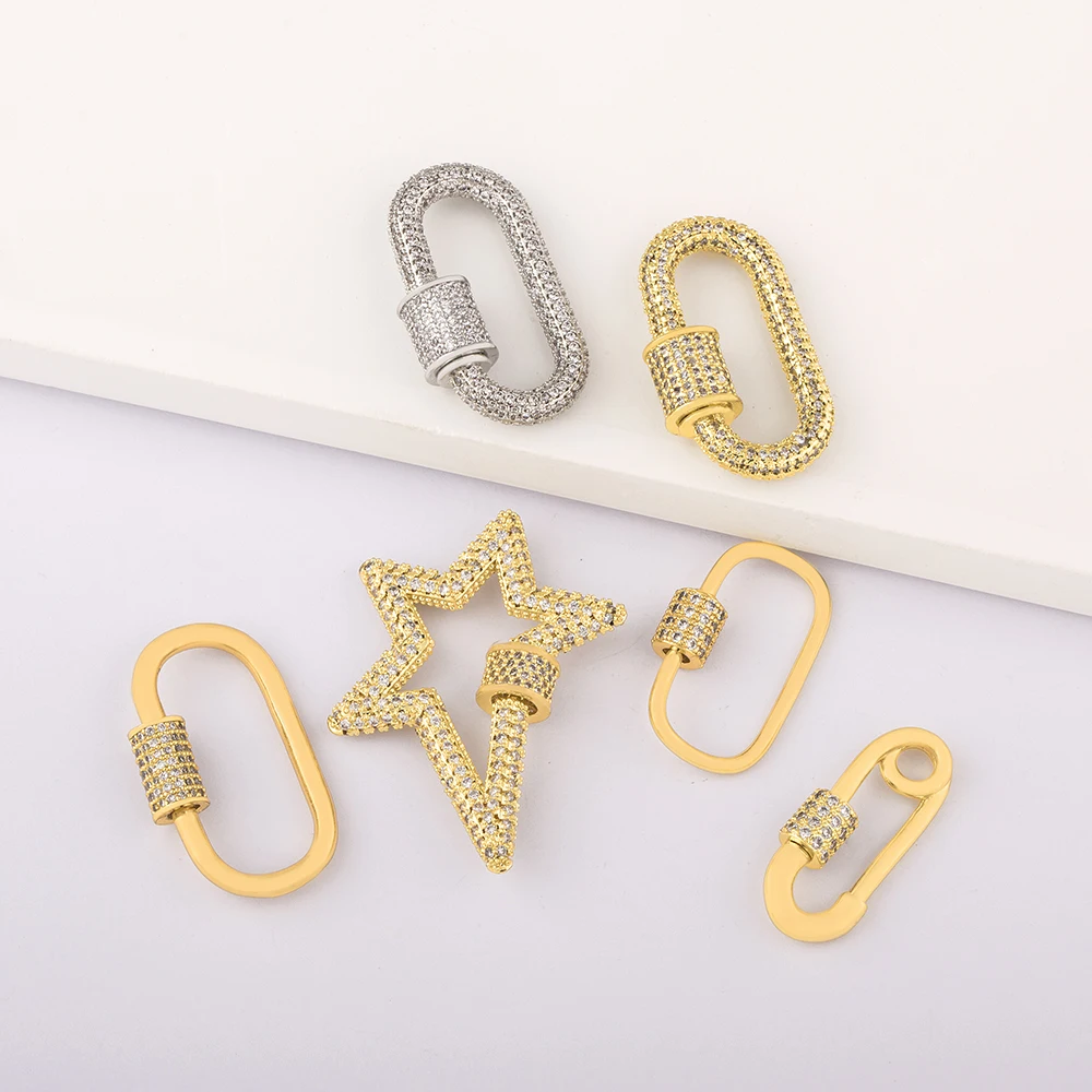 Star Lightning Heart Cross Shape Carabiner Lock Connector Keychain Handmade Pendant DIY Neckalce Bracelet Earrings Accessories