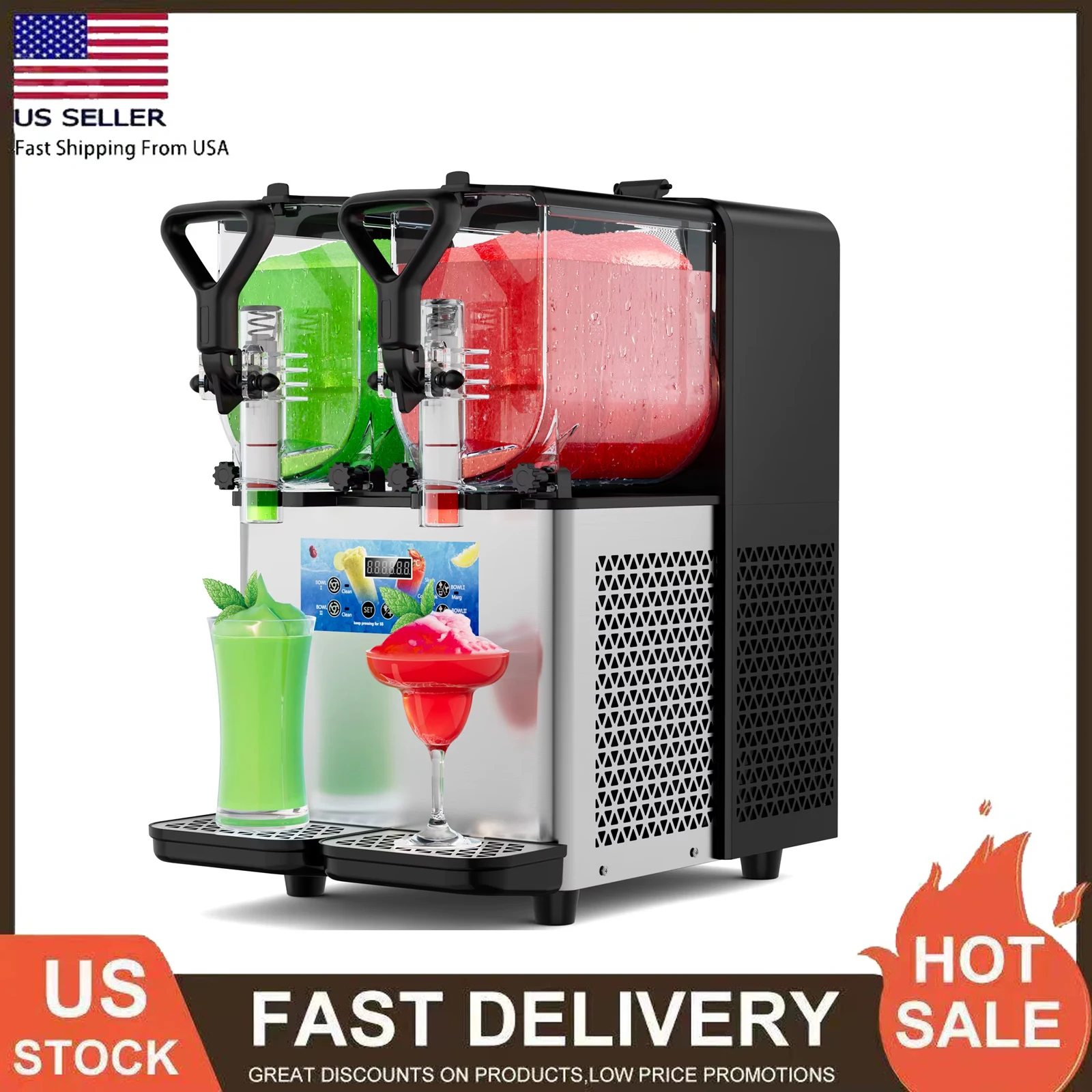 

Поделиться Коммерческая машина для приготовления слякоти 3 л x 2 Машина для приготовления смузи Машина для слякоти