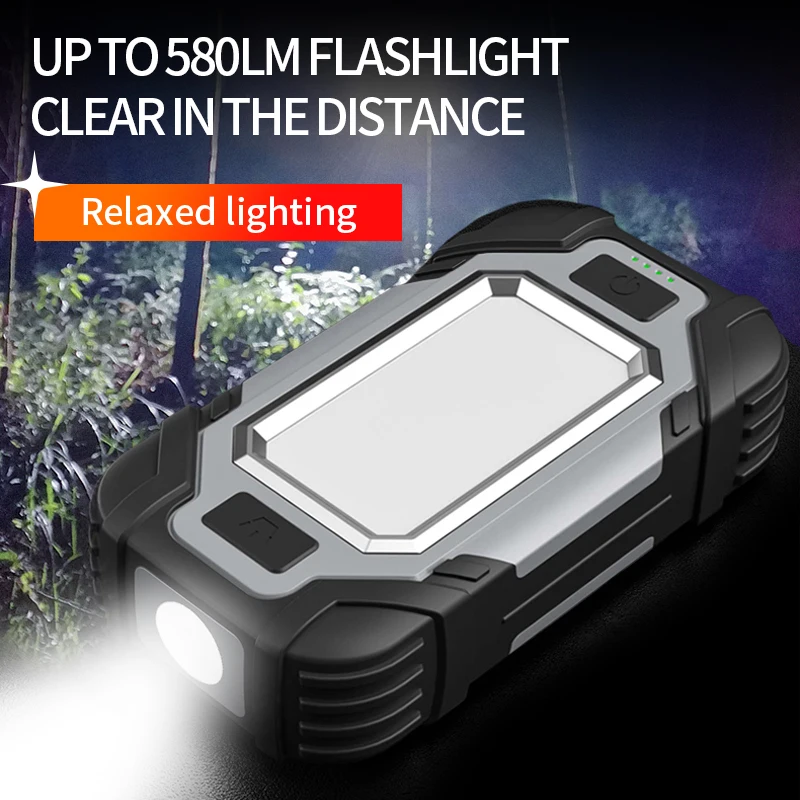 SuperFire X102 Led Flashlight USB With Built-in Battery Multi Function Folding Work Light COB Waterproof Fishing Camping Torch