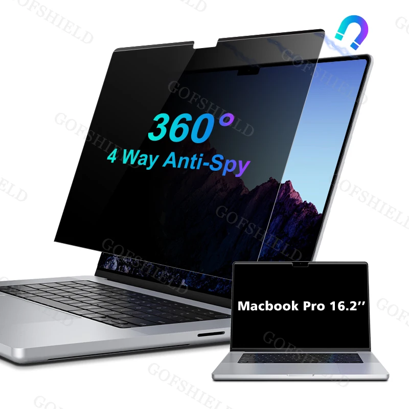 360° 4 Way Magnetic Privacy Screen Protector for Macbook Pro16 16.2 2019 2021 A2485 M1 M2 A2780 A2141 A2991 Laptop Filter Shield