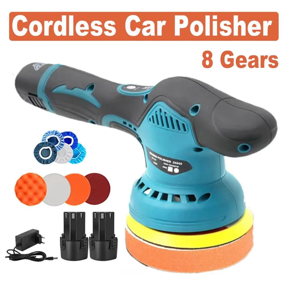 12V Cordless Car Polisher 8 Gears 380W Lithium Electric Polishing wating Machine For Repairing scars Wireless Sander Polish