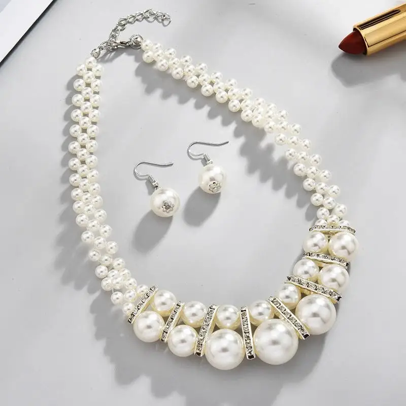 

Glamour Pearl Luxe Necklace & Earrings Set