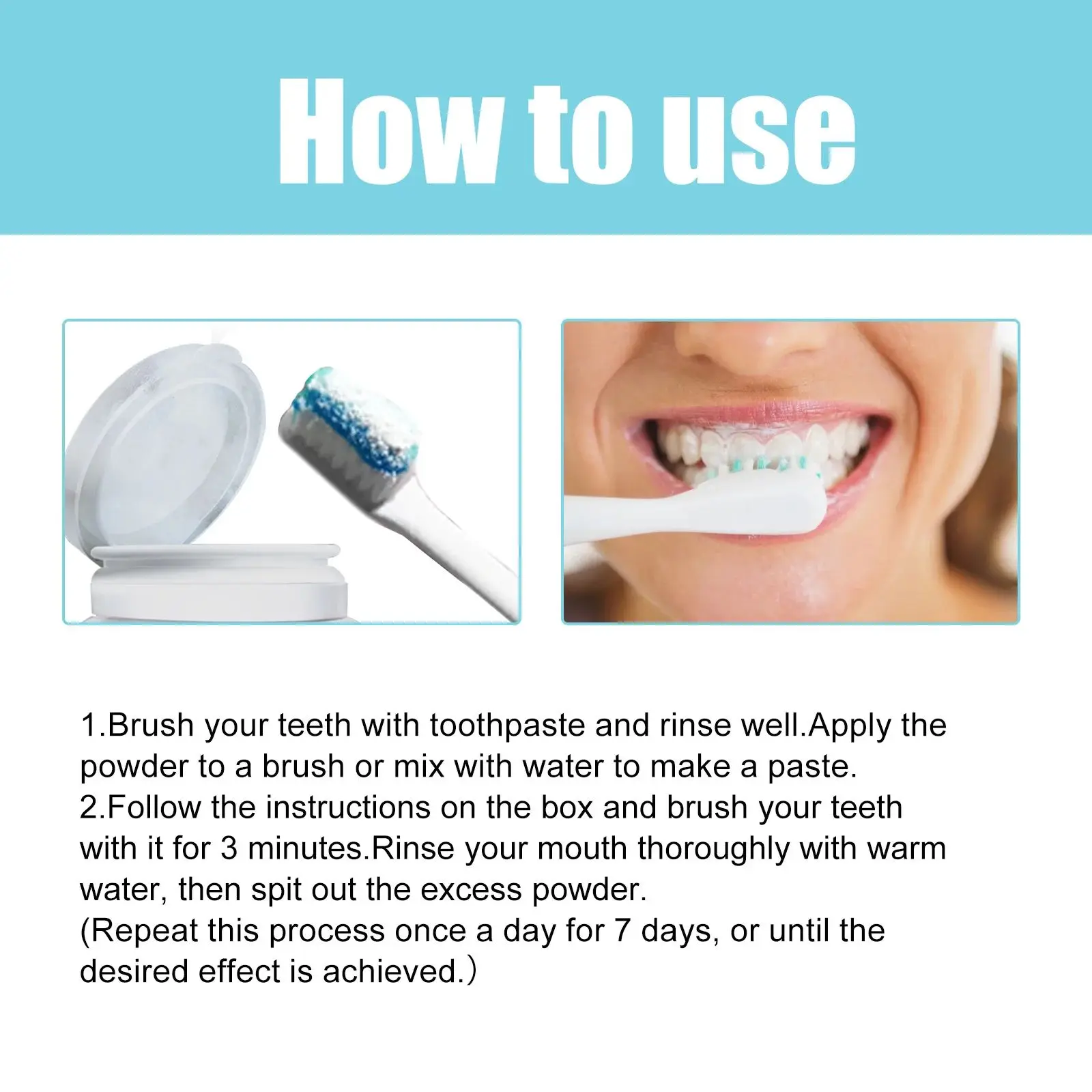 Teeth Whitening Powder Remove Yellow Plaque Stains Tartar Brighten Denture Cleaning Oral Hygiene Bleaching Dental Toothpaste