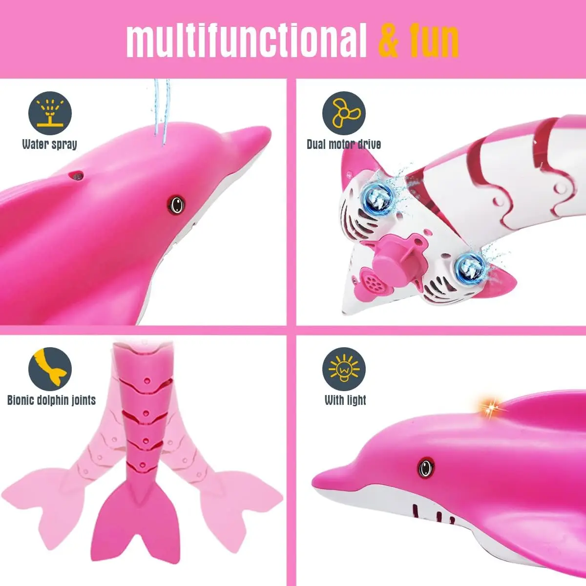 Juguete de delfín con Control remoto, 2,4G, alta simulación de delfín, Control remoto para piscina, baño, gran regalo, barco RC, juguetes de tiburón