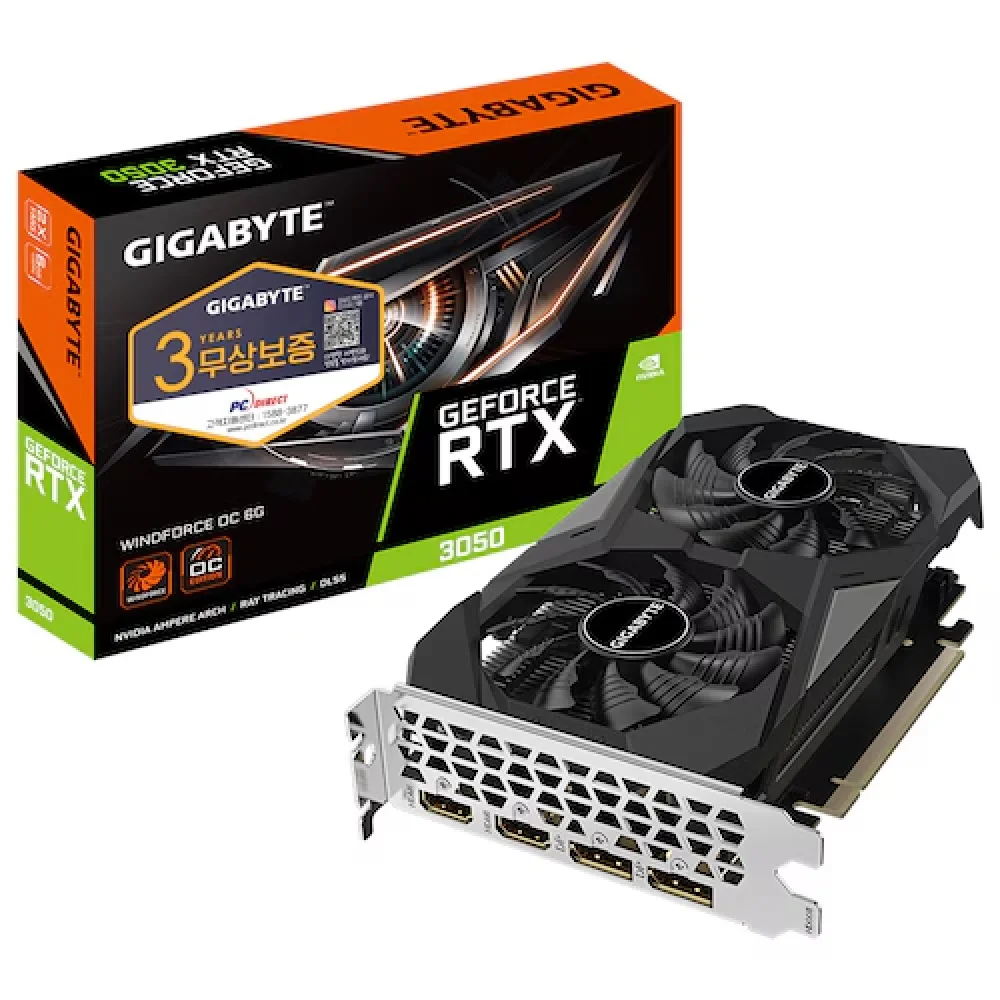 Gigabyte GIGABYTE GeForce RTX 3050 WINDFORCE OC D6 6GB PC Direct VGA Graphics Card Domestic distribution Original