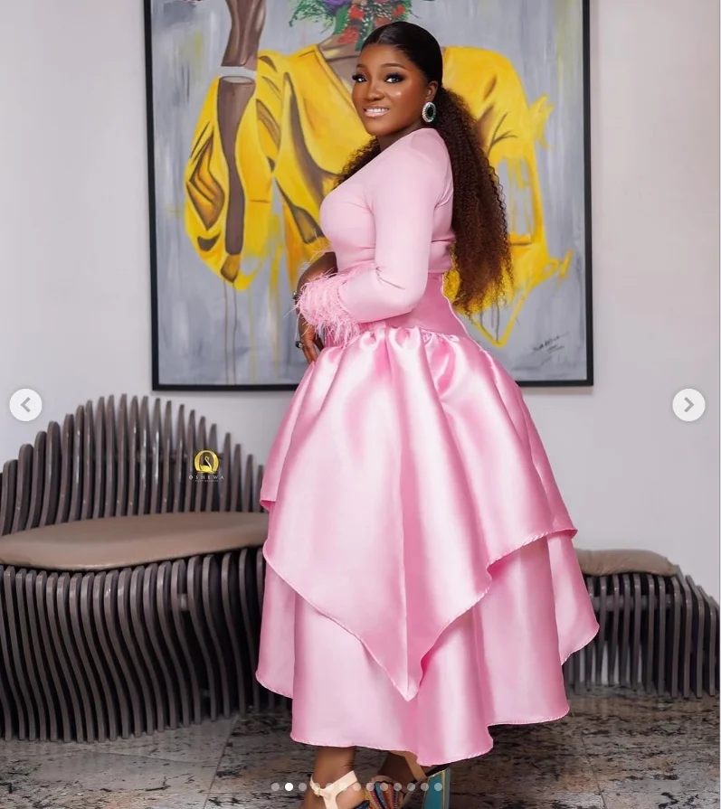 أناقة تنورة امرأة الوردي ثنيات تنورة ملابس الحفلات طويلة الكاحل طول ألف خط تنانير طويلة النساء مخصص