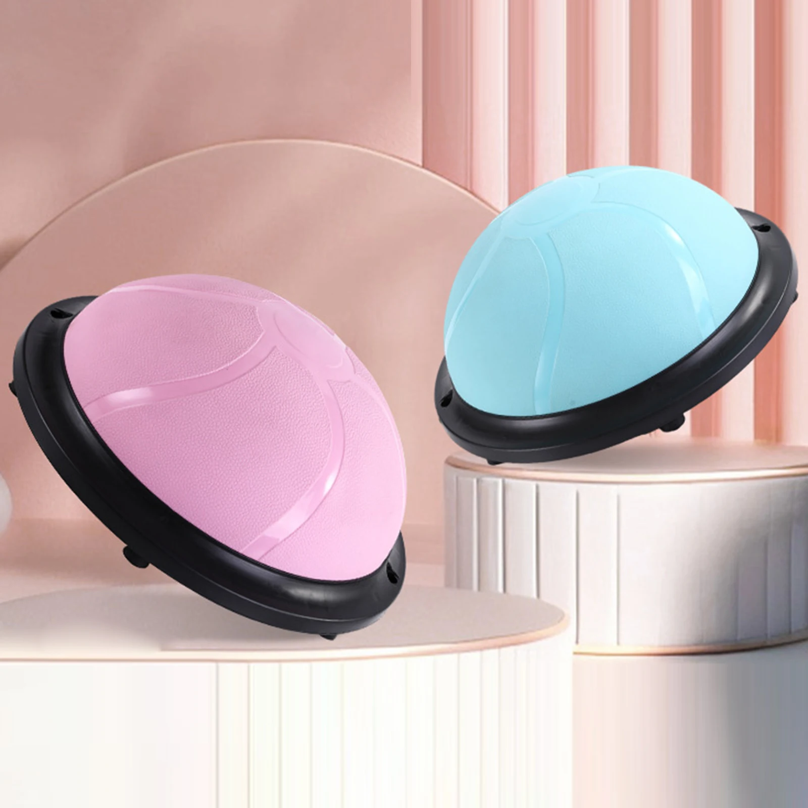 

Противоскользящий базовый мяч для балансировки с эспандерами и насосом, полумяч для тренировок всего тела, домашний тренажерный зал, йога, пилатес