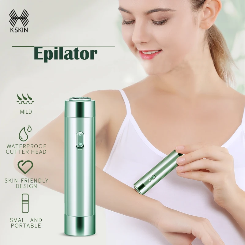 K-SKIN Battery Electric Epilator Shaver Hair Removal Whole Body Applicable Waterproof Detachable Shaver Head 1AA Battery