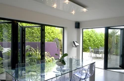 DN-puerta plegable de acordeón, puerta térmica de aluminio, tamaño personalizado, Interior de la casa